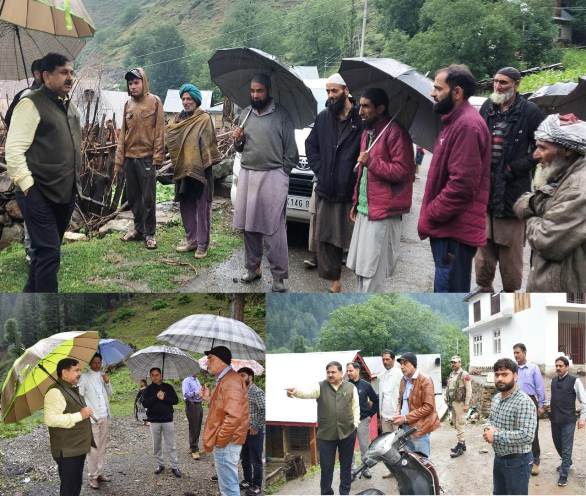 DC Kishtwar took first hand appraisal of the survey of the approach road to Proposed tunnel under widening of NH-244 at Singhpora