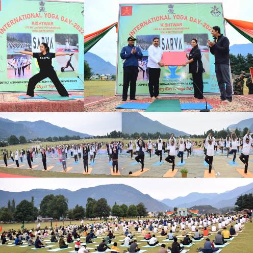 Huge gathering marks the 8th International Day of Yoga celebrations at Kishtwar