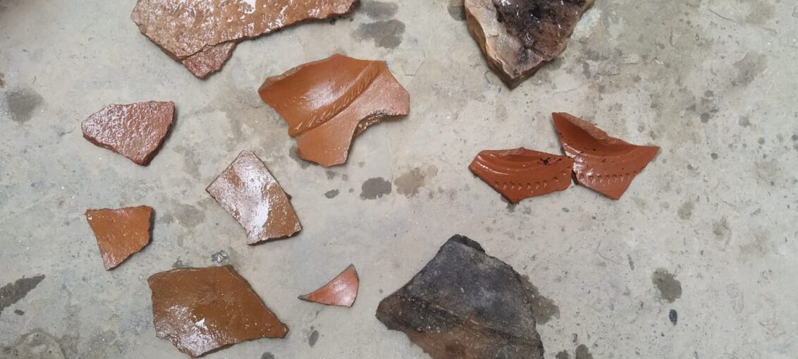 Pottery discovered ten feet below ground level