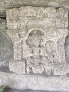 Ancient Stone Carved Idol of Lord Vishnu ji seated on Garuda with Mata Lakshmi