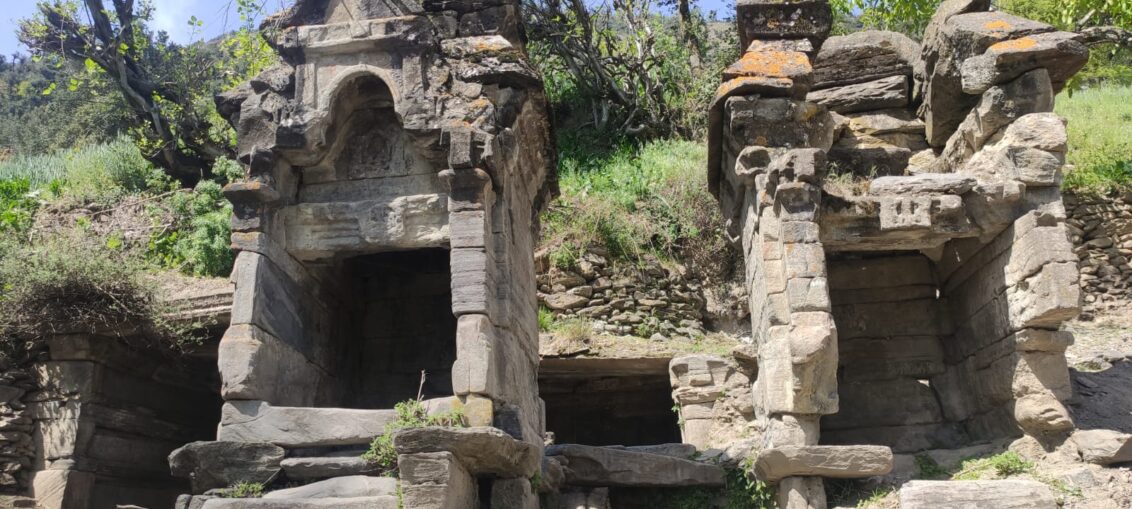 Ancient twin stone temples at Cherji