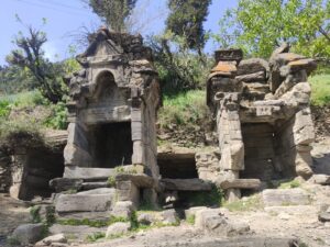 Ancient twin stone temples at Cherji