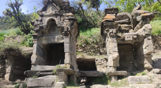 Ancient twin stone temples at Cherji