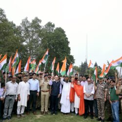 MLA Kishtwar Shagun Parihar & officials of district administration during Tiranga Yatra